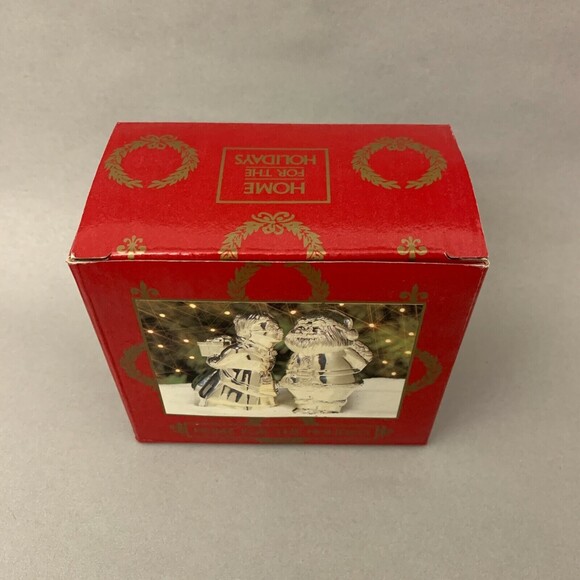 Home for the Holidays Santa Claus Mrs. Claus Silver Plate Salt & Pepper Shakers - Picture 2 of 8